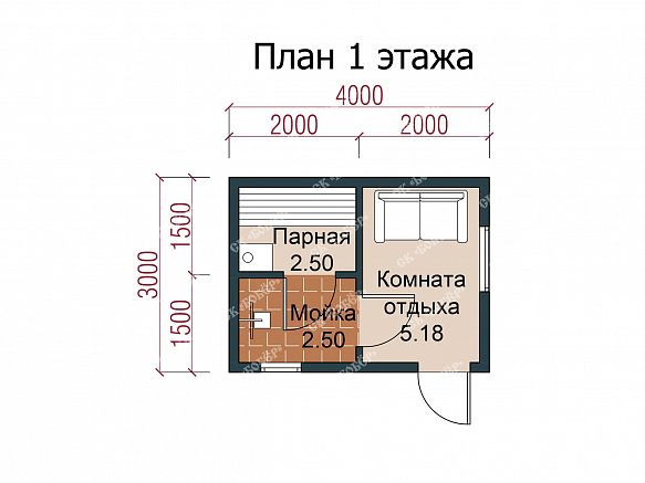 Сруб бани из бруса 3х4. фото